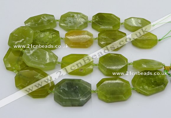 CNG5358 15.5 inches 20*30mm - 35*45mm faceted freeform lemon jade beads