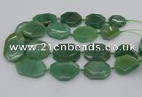 CNG5361 20*30mm - 35*45mm faceted freeform green aventurine beads