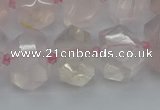 CNG5366 15.5 inches 12*16mm - 15*20mm faceted nuggets rose quartz beads