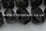 CNG5368 12*16mm - 15*20mm faceted nuggets black tourmaline beads