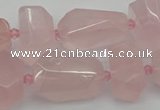 CNG5372 15.5 inches 12*16mm - 18*25mm faceted nuggets rose quartz beads