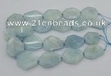 CNG5375 15.5 inches 20*30mm - 35*45mm faceted freeform aquamarine beads