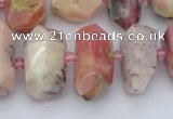 CNG5382 15.5 inches 10*14mm - 15*25mm faceted nuggets pink opal beads