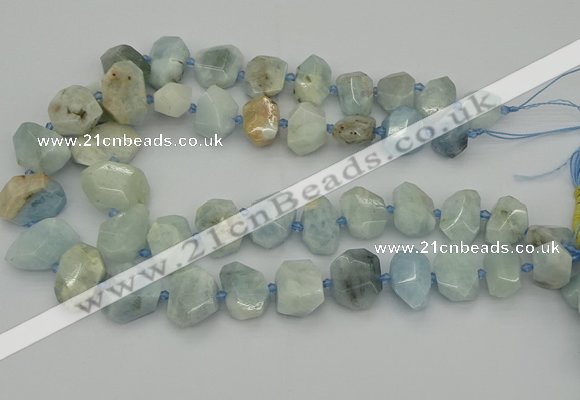CNG5383 15.5 inches 12*16mm - 18*25mm faceted nuggets aquamarine beads