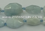 CNG5392 15.5 inches 10*14mm - 15*25mm faceted nuggets aquamarine beads