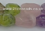 CNG5393 15.5 inches 12*16mm - 15*25mm faceted nuggets mixed quartz beads