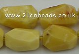 CNG5394 15.5 inches 12*16mm - 15*25mm faceted nuggets yellow jade beads