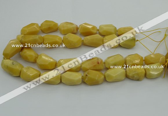 CNG5394 15.5 inches 12*16mm - 15*25mm faceted nuggets yellow jade beads