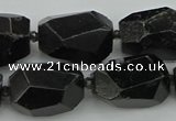 CNG5395 12*16mm - 15*25mm faceted nuggets black tourmaline beads