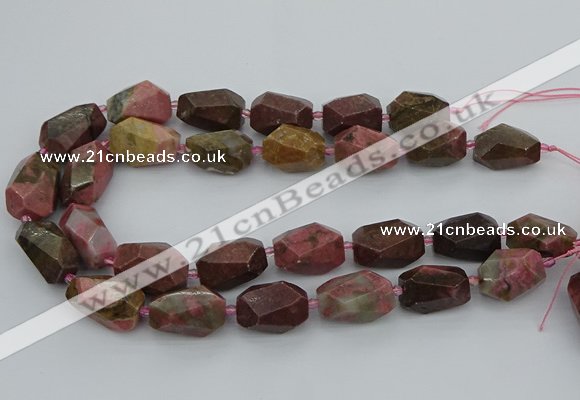 CNG5397 15.5 inches 12*16mm - 15*25mm faceted nuggets rhodochrosite beads