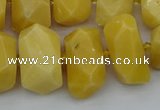 CNG5402 15.5 inches 12*16mm - 15*20mm faceted nuggets yellow jade beads