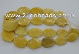 CNG5405 15.5 inches 20*30mm - 35*45mm faceted freeform yellow jade beads