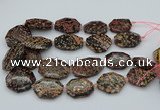 CNG5417 20*30mm - 35*45mm faceted freeform red snowflake obsidian beads