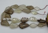 CNG5420 20*30mm - 35*45mm faceted freeform smoky quartz beads