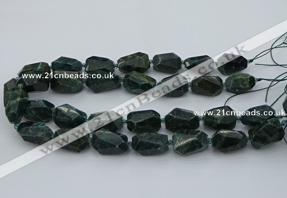 CNG5424 12*16mm - 15*25mm faceted nuggets green apatite beads