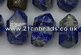 CNG5425 12*16mm - 15*20mm faceted nuggets lapis lazuli beads