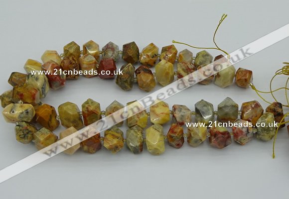 CNG5436 12*16mm - 15*20mm faceted nuggets crazy lace agate beads