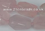 CNG5444 12*16mm - 15*25mm faceted nuggets rose quartz beads