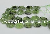 CNG5450 20*30mm - 35*45mm faceted freeform green rutilated quartz beads