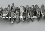 CNG5461 15.5 inches 6*10mm - 8*20mm nuggets plated quartz beads