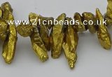 CNG5462 15.5 inches 6*10mm - 8*20mm nuggets plated quartz beads