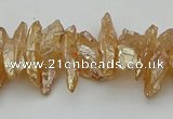 CNG5464 15.5 inches 6*10mm - 8*20mm nuggets plated quartz beads