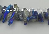 CNG5466 15.5 inches 6*10mm - 8*20mm nuggets plated quartz beads