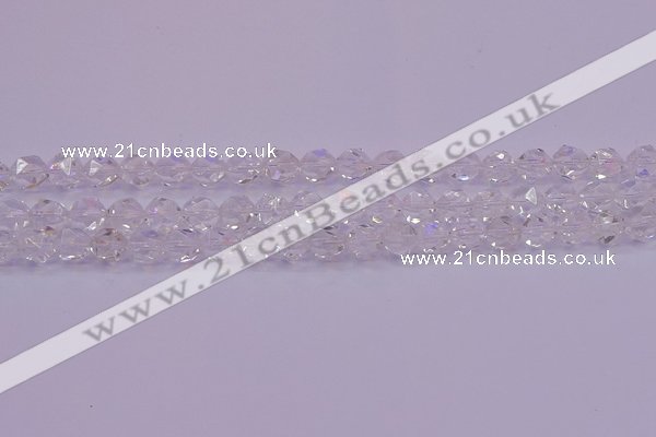 CNG5471 15.5 inches 6mm faceted nuggets white crystal beads