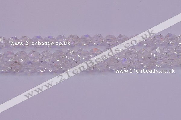 CNG5472 15.5 inches 8mm faceted nuggets white crystal beads