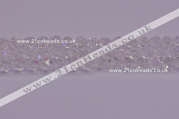 CNG5473 15.5 inches 10mm faceted nuggets white crystal beads