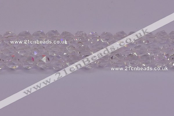 CNG5474 15.5 inches 12mm faceted nuggets white crystal beads