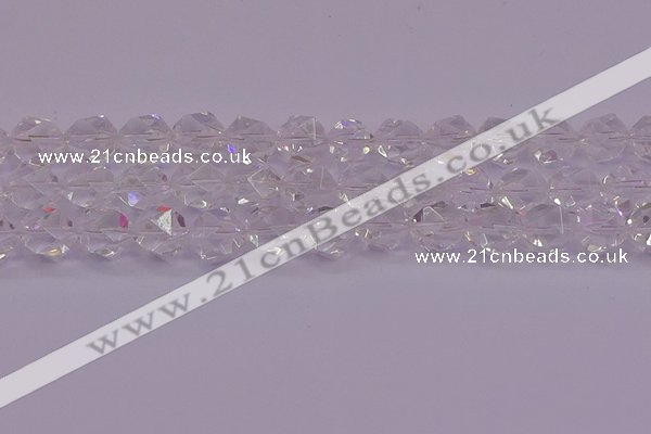 CNG5474 15.5 inches 12mm faceted nuggets white crystal beads