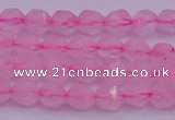 CNG5481 15.5 inches 6mm faceted nuggets rose quartz beads