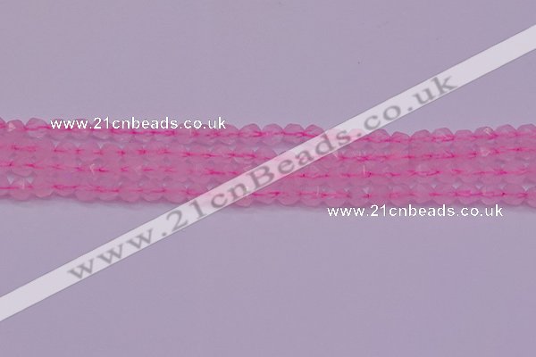 CNG5481 15.5 inches 6mm faceted nuggets rose quartz beads