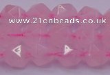 CNG5483 15.5 inches 10mm faceted nuggets rose quartz beads