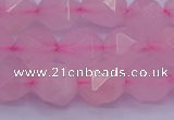 CNG5484 15.5 inches 12mm faceted nuggets rose quartz beads