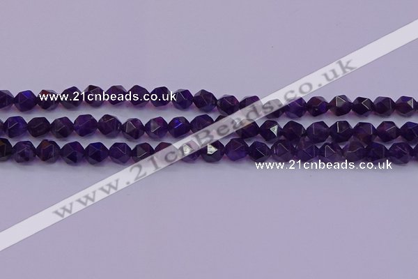 CNG5492 15.5 inches 8mm faceted nuggets amethyst gemstone beads