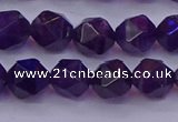 CNG5493 15.5 inches 10mm faceted nuggets amethyst gemstone beads