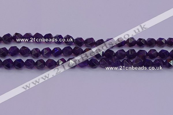 CNG5493 15.5 inches 10mm faceted nuggets amethyst gemstone beads