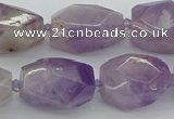 CNG5510 12*16mm - 15*25mm faceted nuggets lavender amethyst beads