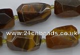 CNG5512 12*16mm - 15*25mm faceted nuggets yellow tiger eye beads