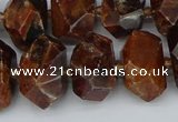 CNG5517 12*16mm - 15*20mm faceted nuggets orange garnet beads