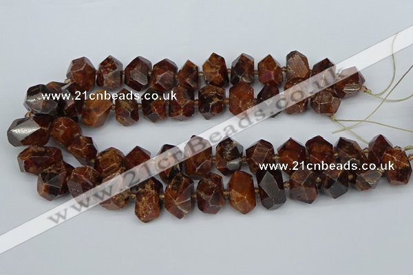 CNG5517 12*16mm - 15*20mm faceted nuggets orange garnet beads