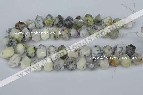 CNG5520 12*16mm - 15*20mm faceted nuggets white opal gemstone beads