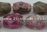 CNG5523 12*16mm - 15*25mm faceted nuggets pink tourmaline beads