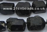 CNG5554 15.5 inches 15*18mm - 18*25mm nuggets black tourmaline beads