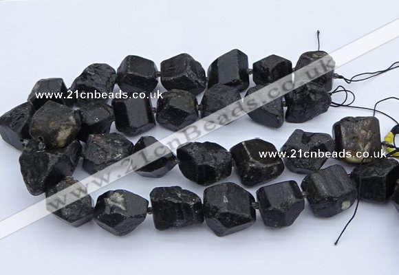 CNG5557 15.5 inches 18*22mm - 22*25mm nuggets black tourmaline beads