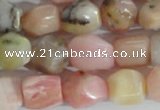 CNG556 15.5 inches 8*10mm nuggets pink opal gemstone beads