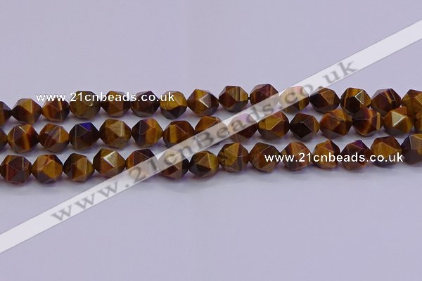 CNG5578 15.5 inches 10mm faceted nuggets yellow tiger eye beads