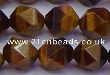 CNG5579 15.5 inches 12mm faceted nuggets yellow tiger eye beads